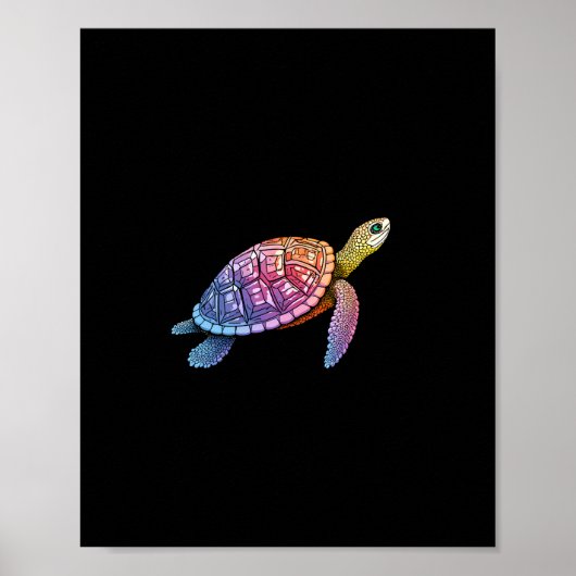Colorful Splash Eastern Box Turtle (3) Poster (Voorkant)