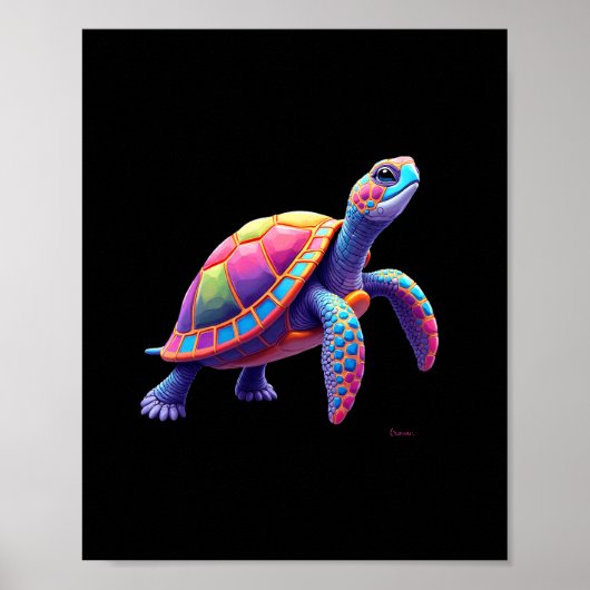 Colorful Splash Eastern Box Turtle (4) Poster (Voorkant)