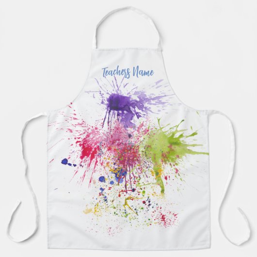 Colorful Splashes of Paint Art Teacher Schort (Voorkant)