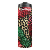 Colorful Spotted Patchwork Texture Thermosbeker (Voorkant)