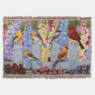 Colorful Spring Birds Garden Party Deken