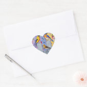 Colorful Spring Birds Garden Party Hart Sticker (Envelop)