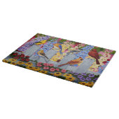 Colorful Spring Birds Garden Party Snijplank (Hoek)