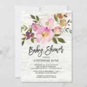 Colorful Spring Bouquet Baby shower Invitation Kaart (Voorkant)