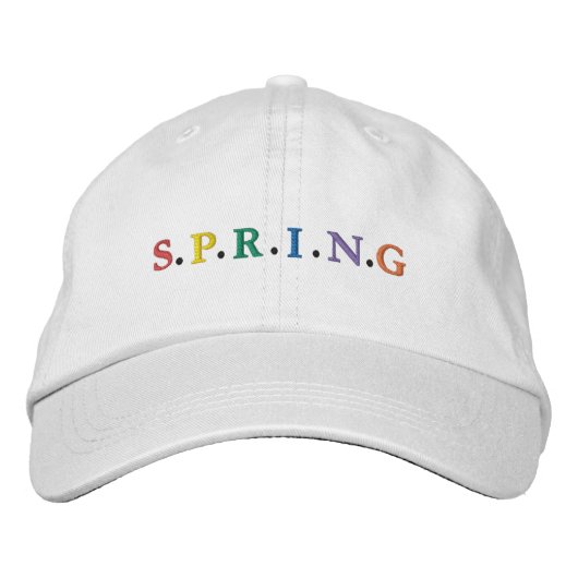Colorful SPRING Embroidered Baseball Cap (Voorkant)