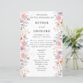 Colorful Spring Fleur sauvage Wedding Programme (Debout devant)
