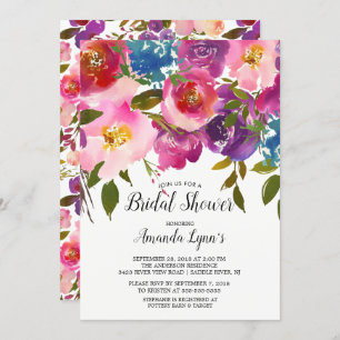 Colorful Spring Flowers Bridal Shower Uitnodiging