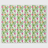 Colorful Spring Flowers & Easter Eggs Pattern Cadeaupapier (Vlak)