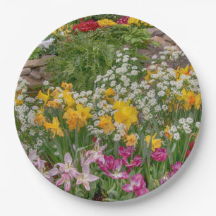 Colorful Spring Flowers in vol bloei Papieren Bordje