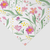 Colorful Spring Flowers & Leafs Pattern Tissuepapier (Detail)