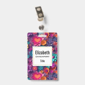 Colorful Spring Flowers Patroon Badge (Achterkant met clip)