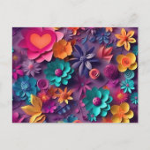Colorful Spring Flowers Patroon Briefkaart (Voorkant)