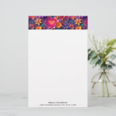 Colorful Spring Flowers Patroon Briefpapier (Staand voorkant)