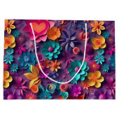 Colorful Spring Flowers Patroon Groot Cadeauzakje (Achterkant)