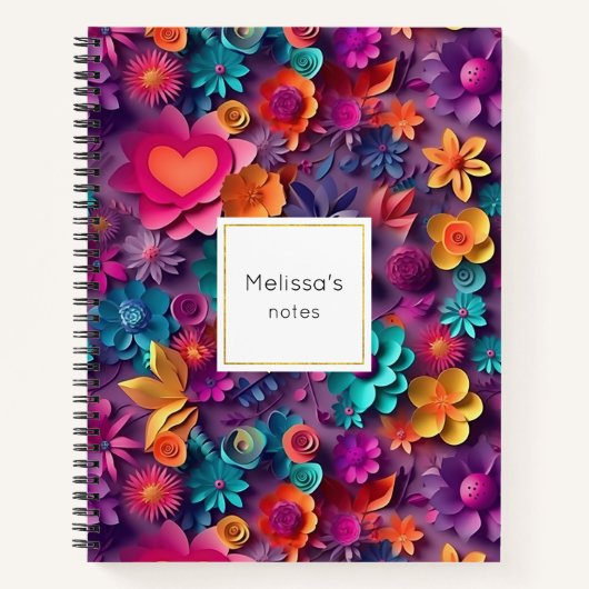Colorful Spring Flowers Patroon Notitieboek (Voorkant)