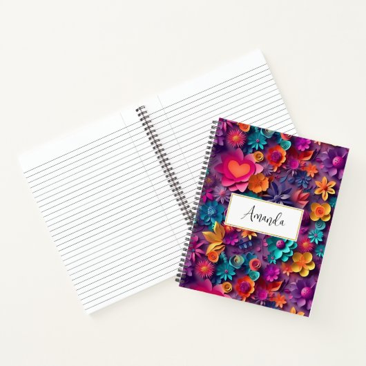 Colorful Spring Flowers Patroon Notitieboek (Binnen)