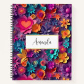 Colorful Spring Flowers Patroon Notitieboek (Voorkant)