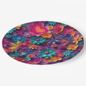 Colorful Spring Flowers Patroon Papieren Bordje (Gekanteld)