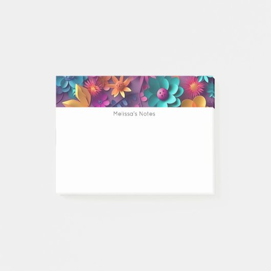 Colorful Spring Flowers Patroon Post-it® Notes (Voorkant)