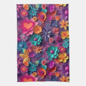 Colorful Spring Flowers Patroon Theedoek (Verticaal)