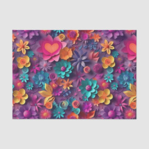 Colorful Spring Flowers Patroon Tissuepapier
