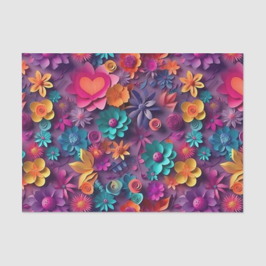 Colorful Spring Flowers Patroon Tissuepapier (Voorkant)