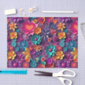 Colorful Spring Flowers Patroon Tissuepapier (Craft)