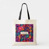 Colorful Spring Flowers Patroon Tote Bag (Achterkant)