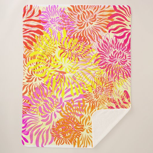 Colorful Spring Flowers Sherpa Deken (Voorkant)