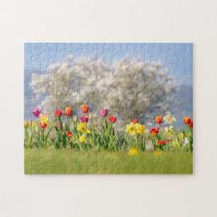Colorful Spring Flowers with Tulps and Daffodils Legpuzzel