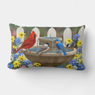 Colorful Spring Garden Bird Bath Kussen