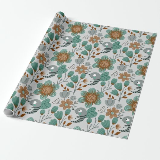 Colorful Spring Pattern Cadeaupapier (Uitgerold)