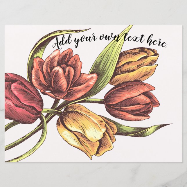 Colorful Spring Tulips Journal Scrapbook Paper (Voorkant)