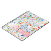 Colorful Spring Wildflower Meadow Monogram Notitieboek (Linkerzijde)