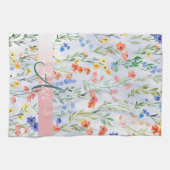 Colorful Spring Wildflower Meadow Monogram Theedoek (Horizontaal)