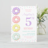 Colorful Sprinkle Sweet Donuts Kids Birthday Kaart (Staand voorkant)