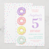 Colorful Sprinkle Sweet Donuts Kids Birthday Kaart (Voorkant / Achterkant)