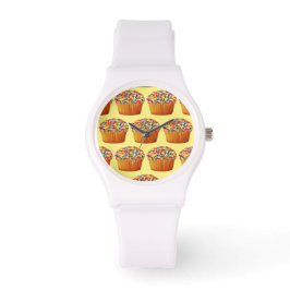 Colorful Sprinkles Cupcake Horloge