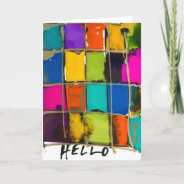 Colorful Squares Lovitude Blank Note Kaart