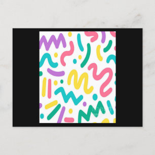Colorful Squiggles Pattern Briefkaart