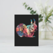 Colorful Squirrel Art Retro Rodent Briefkaart (Staand voorkant)