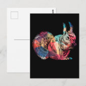 Colorful Squirrel Art Retro Rodent Briefkaart (Voorkant / Achterkant)