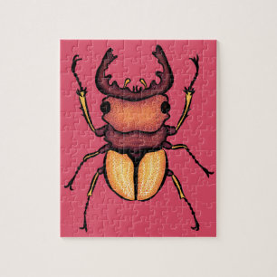 Colorful Stag Beetle Insect Art Pink Entomology Legpuzzel