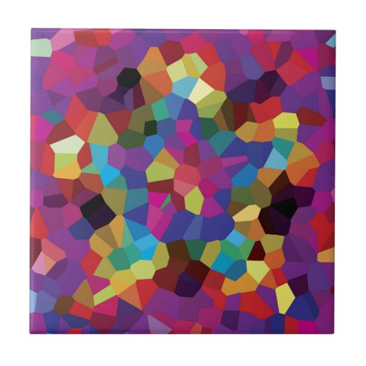 Colorful Star Mosaic Tegeltje (Voorkant)