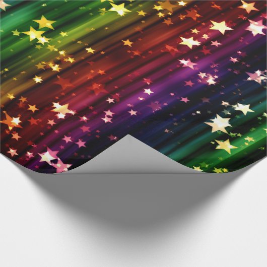 Colorful Star Sequence Cadeaupapier (Hoek)