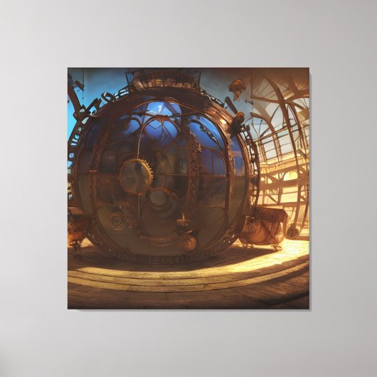 Colorful Steam Punk Planet Canvas Afdruk (Voorkant)