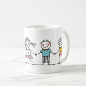 Colorful Stick Man Illustration Set café Mug (Devant droit)