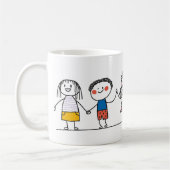 Colorful Stick Man Illustration Set café Mug (Gauche)