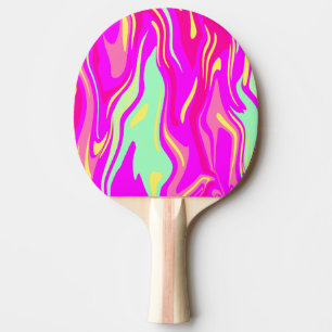Colorful Streaks of Pink Magenta Yellow Mint Green Tafeltennisbatje