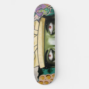 Colorful Street Art Eyes Skateboard